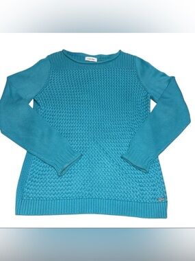Calvin Klein Women’s Blue Basket Weave Knit Sweater Size Large